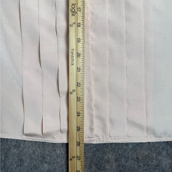 Vintage Nilani Blouse Top Women's Size 10 Peach 100% Polyester Pleated Collared - Picture 3 of 7